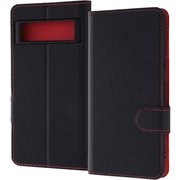 RT-GP7ELC1/BR [Google Pixel 7用 耐衝撃 手帳型レザーケース シンプル マグネット ブラック/レッド]
