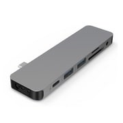 MacBook Air/Pro用マルチポートUSBハブ HDMI USB-C(PD) USB-A SD/MicroSD 3.5mmオーディオ GN21D-GRY-GL-50
