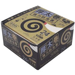 K-1046 [防虫香 強力 虫よけ 厚太巻 24巻入 線香立て付]