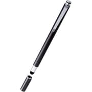 P-TPSLIMC02BK [タッチペン スタイラスペン 超感度ファイバーチップペン先 スリム クリップ付 マグネットキャップ付 ペン先交換可 ブラック]
