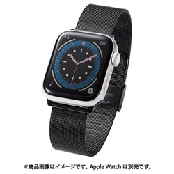 AW-41BDSSMBK [アップルウォッチ バンド Apple Watch SE （第2世代/第1世代）/Series 10/9/8/7/6/5/4/3/2/1 [42 41 40 38mm] ステンレス スライド式バックル ベルト ミラネーゼ 編み込み ブラック]