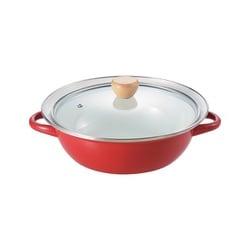 両手鍋 27cm IH対応 3～4人用 レッド グラッセ HB-6490