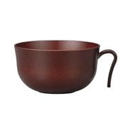 汁椀 320ml 持ち手付き Woody プラスチック ライトブラウン