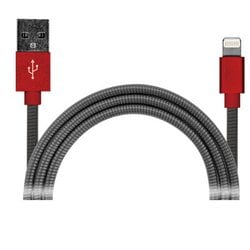 ライトニングケーブル 高耐久ステンレス 1m RB（レッドブラック） ＋ECO MUJ-EGK1M RB