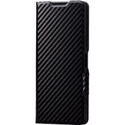 PM-X224PLFUCB [Xperia 5 IV（SO-54C/SOG09） ケース カバー レザー 手帳型 マグネット フラップ 耐衝撃 軽量 薄型 スリム スタンド機能付 UltraSlim カーボン調ブラック]
