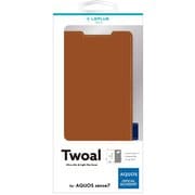 LN-22WQ2BLPCA [AQUOS Sense7 軽量PUレザーフラップケース Twoal キャメル]
