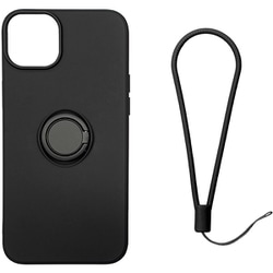 RM-14Sili-BK [iPhone 14用 ケース シリコン リング付き ブラック]