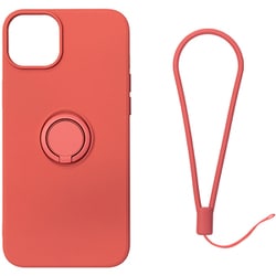 RM-14PLSili-RD [iPhone 14 Plus用 ケース シリコン リング付き レッド]