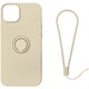 RM-14PLSili-GY [iPhone 14 Plus用 ケース シリコン リング付き グレー]