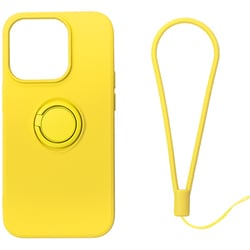 RM-14PRSili-YE [iPhone 14 Pro用 ケース シリコン リング付き イエロー]