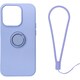 RM-14PRSili-PU [iPhone 14 Pro用 ケース シリコン リング付き パープル]