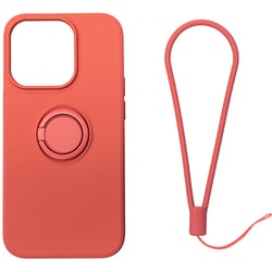 RM-14PRSili-RD [iPhone 14 Pro用 ケース シリコン リング付き レッド]