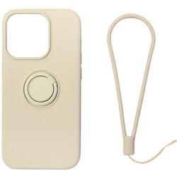 RM-14PRSili-GY [iPhone 14 Pro用 ケース シリコン リング付き グレー]
