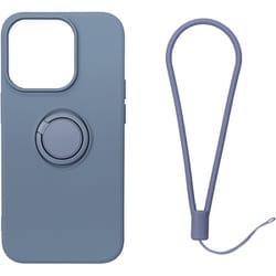 RM-14PRSili-IB [iPhone 14 Pro用 ケース シリコン リング付き インディゴブルー]