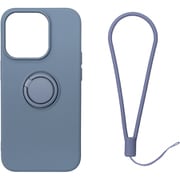 RM-14PRSili-IB [iPhone 14 Pro用 ケース シリコン リング付き インディゴブルー]