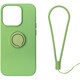 RM-14PRSili-LG [iPhone 14 Pro用 ケース シリコン リング付き ライムグリーン]