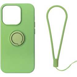 RM-14PRSili-LG [iPhone 14 Pro用 ケース シリコン リング付き ライムグリーン]