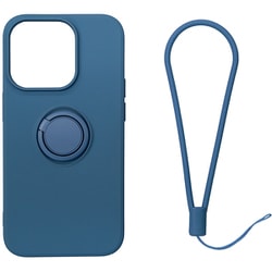 RM-14PMSili-NV [iPhone 14 Pro MAX用 ケース シリコン リング付き ネイビー]
