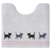 拭いてお手入れするトイレマット 約縦55cm×横60cm グレーキャット