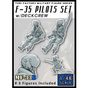 MF-33B 1/48 F-35海兵隊パイロット 3体セット デッキクルー付 [組立式プラスチックモデル]