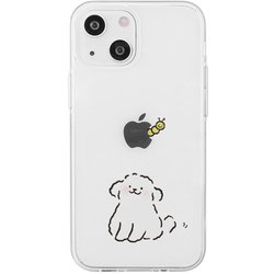 AK23510i14 [iPhone 14用 ソフトクリアケース ワンちゃんと虫]