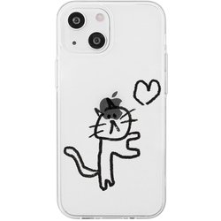 AK23512i14 [iPhone 14用 ソフトクリアケース ネコハート]