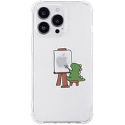 AK23527i14P [iPhone 14 Pro用 ソフトタフケース おしごとザウルス画家 グリーン]
