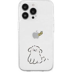 AK23544i14P [iPhone 14 Pro用 ソフトクリアケース ワンちゃんと虫]