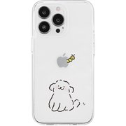 AK23544i14P [iPhone 14 Pro用 ソフトクリアケース ワンちゃんと虫]