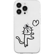 AK23546i14P [iPhone 14 Pro用 ソフトクリアケース ネコハート]