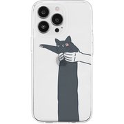AK23548i14P [iPhone 14 Pro用 ソフトクリアケース だらーんクロネコ]