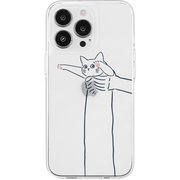 AK23549i14P [iPhone 14 Pro用 ソフトクリアケース だらーんシロネコ]