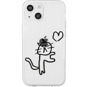 AK23557i14M [iPhone 14 Plus用 ソフトクリアケース ネコハート]