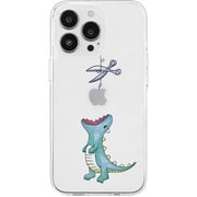 AK23559i14PM [iPhone 14 Pro Max用 ソフトクリアケース はらぺこザウルス グリーン]