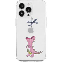 AK23560i14PM [iPhone 14 Pro Max用 ソフトクリアケース はらぺこザウルス ピンク]