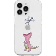 AK23560i14PM [iPhone 14 Pro Max用 ソフトクリアケース はらぺこザウルス ピンク]