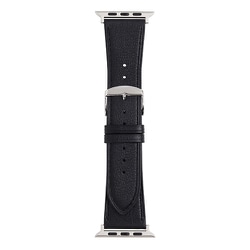 RWC039AW [Apple Watch 42/44/45mm 用 バンド 牛革 ウォッシャブル ブラック]