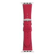 RWC039RW [Apple Watch 42/44/45mm 用 バンド 牛革 ウォッシャブル レッド]