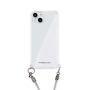 PN23852i14GR [iPhone 14用 ロープショルダーストラップ付 クリアケース グレー]
