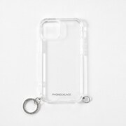 PN23856i14SV [iPhone 14用 チャームストラップ用リング付クリアケース シルバーチャーム]