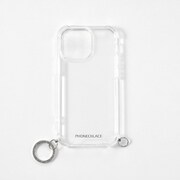 PN23877i14PSV [iPhone 14 Pro用 チャームストラップ用リング付クリアケース シルバーチャーム]