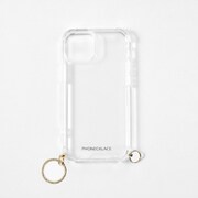 PN23895i14MGD [iPhone 14 Plus用 チャームストラップ用リング付クリアケース ゴールドチャーム]