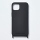 PN23902i14MBK [iPhone 14 Plus用 ストラップホール付 シリコンケース ブラック]