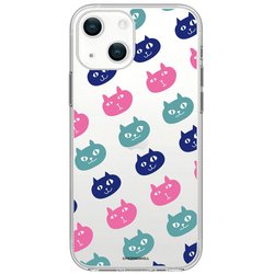 ABF24208i14 [iPhone 14用 ソフトクリアケース ネコマンジュウ パターン]
