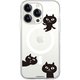 ABF24221i14P [iPhone 14 Pro用 MagSafe対応 クリアケース ネコマンジュウ 仲良し3匹]