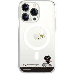 ABF24222i14P [iPhone 14 Pro用 MagSafe対応 クリアケース ネコマンジュウ サイクリング]