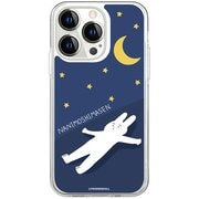 ABF24227i14P [iPhone 14 Pro用 ソフトクリアケース なにもしないうさぎ 腕広げ（夜になりましたがなにもしません）]