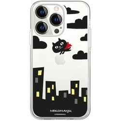 ABF24241i14P [iPhone 14 Pro用 ソフトクリアケース ネコマンジュウ 赤いマント]