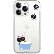 ABF24243i14P [iPhone 14 Pro用 ソフトクリアケース ネコマンジュウ バスタイム]
