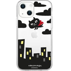 ABF24253i14M [iPhone 14 Plus用 MagSafe対応 ソフトクリアケース ネコマンジュウ 赤いマント]